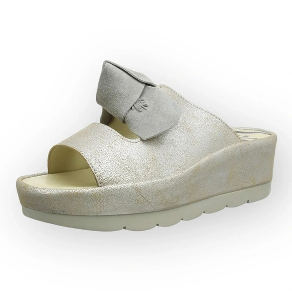 Fly London Bade  Bow Mule Pearl/Concrete 36 - Picture 1 of 10